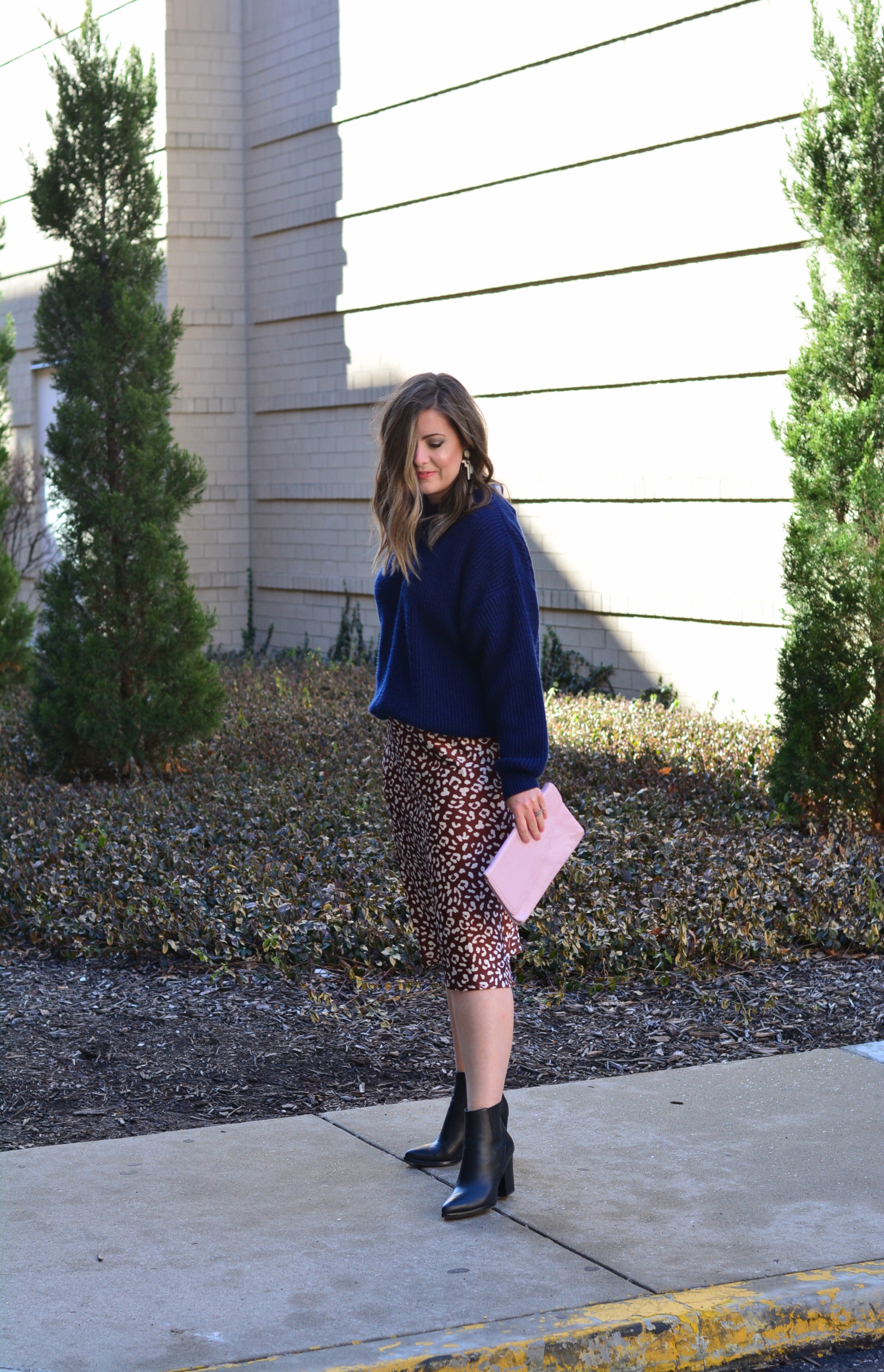 Knit leopard cheap skirt